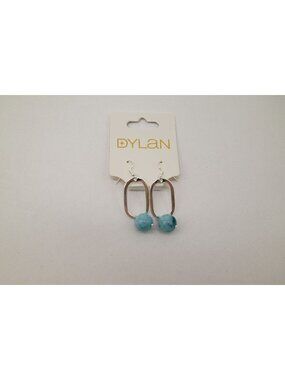 NWT Dylan Jewelry Mila Earrings Blue Sky Silver Tone Dangle Earrings Beaded
